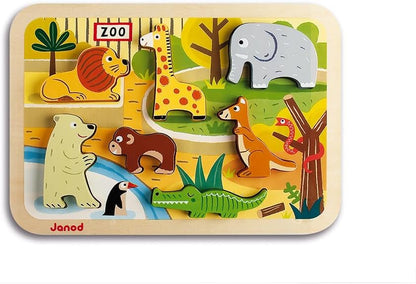 Janod - Wooden Rainstick - Pure Collection - Early - Learning Toy - Fine Motor Skills and Concentration - Visual and Aural Stimulation - Water - Based Paint - from 6 Months Old, J05213