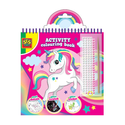 SES CREATIVE - Activity Colouring Book - Glitter 3 in 1 - (S00117