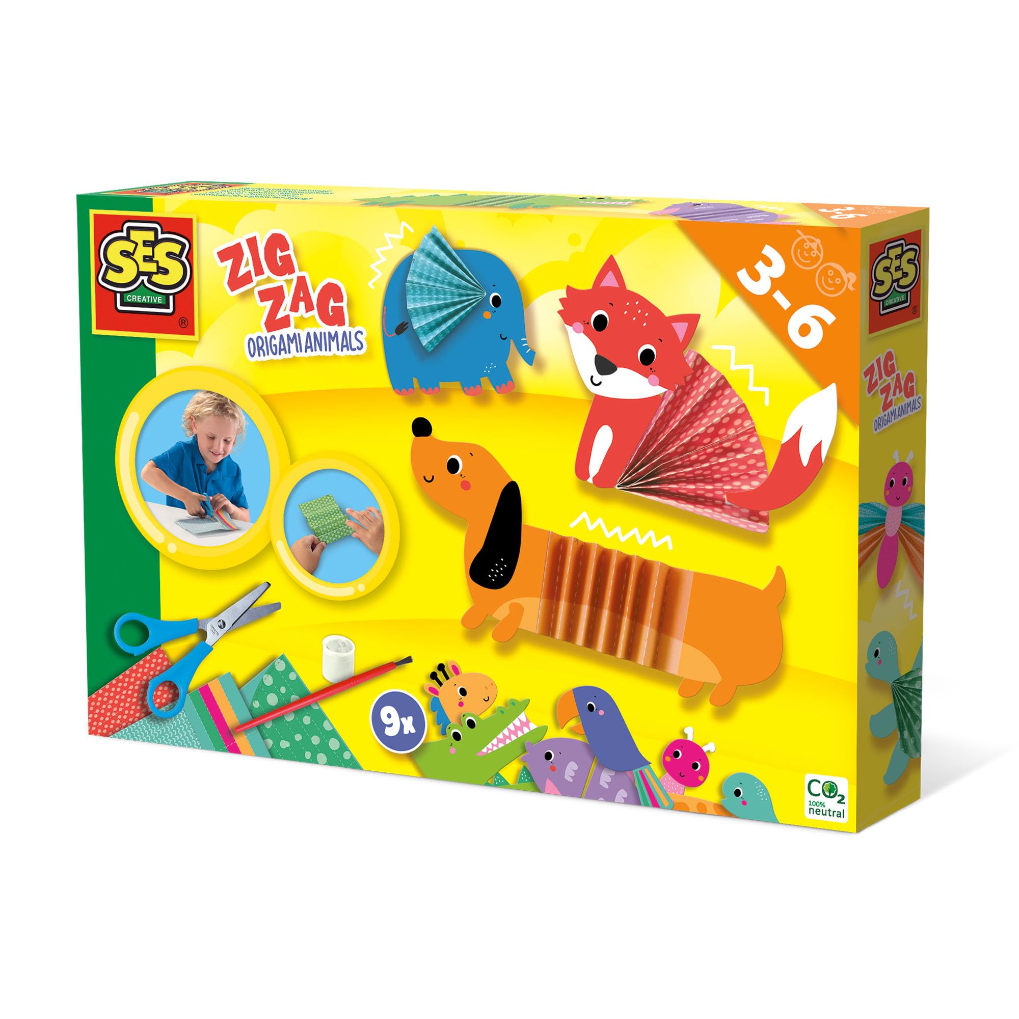 SES Creative 14026 Zig zag origami animals, Clear, Large