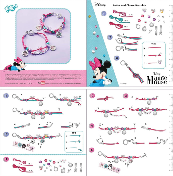 Totum Minnie Mouse Charm Bracelet Kit, Pink, Medium