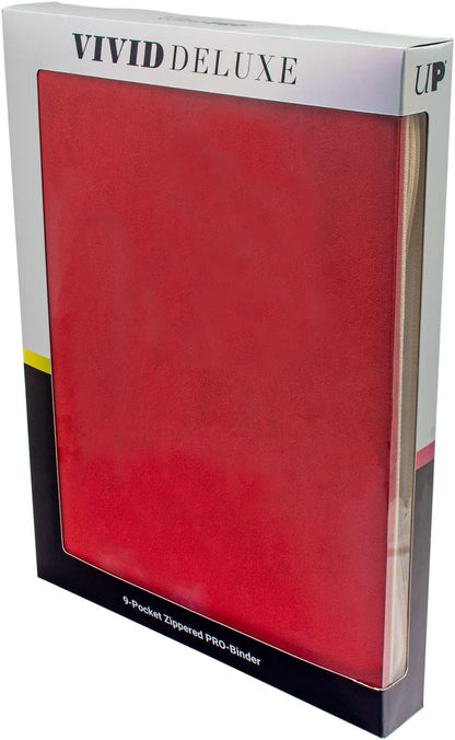 Ultra PRO - 9-Pocket Vivid Deluxe Zippered PRO-Binder (Red): Protect & Store up to 360 of your Favorite Collection of Baseball Cards, Sports Cards, Collectible Trading Cards & Gaming Cards