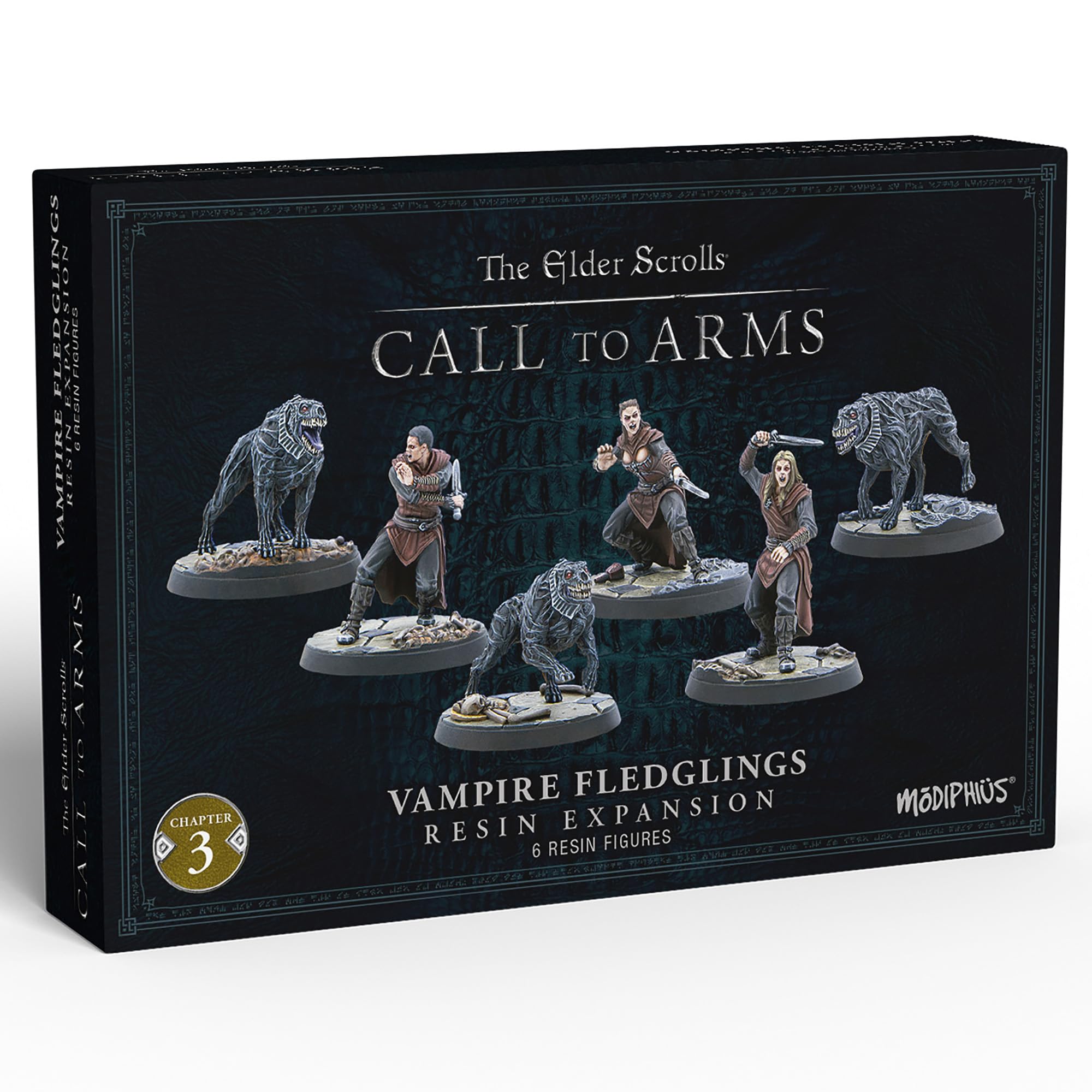 Modiphius: The Elder Scrolls: Call to Arms - Vampire Fledglings - 6 Figure Resin Expansion, Chapter 3, Unpainted, 32mm RPG Miniatures w/ Scenic Bases