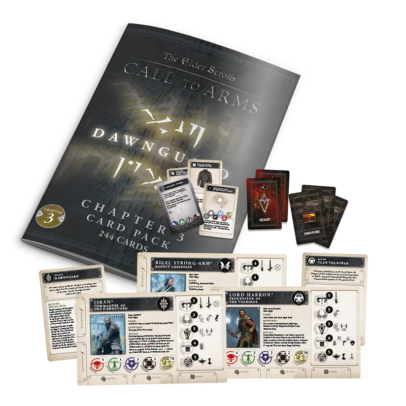Modiphius Entertainment The Elder Scrolls: Call to Arms: Chapter 3 Card Pack - Dawnguard - 244 Punch-Card Pack, RPG Accessory for Multiple Sets