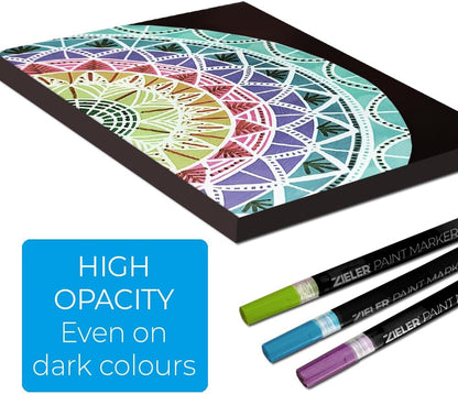 Zieler 12 Acrylic Paint Pens for Rock Painting, Ceramic, Porcelain, Glass, Stone, Pebble, Fabric, Wood & DIY Mug Design Permanent Water-based Marker Pens – Pastel colours (Fine Tip 1.5mm