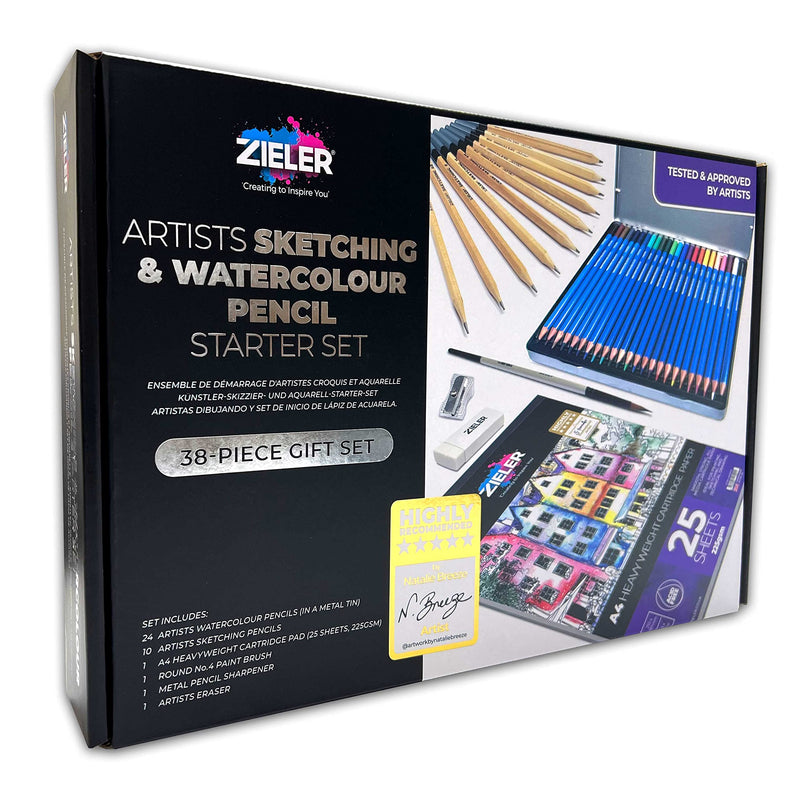Kunstenaars Schetsen & Aquarel Potloden Starter Set - by Zieler®