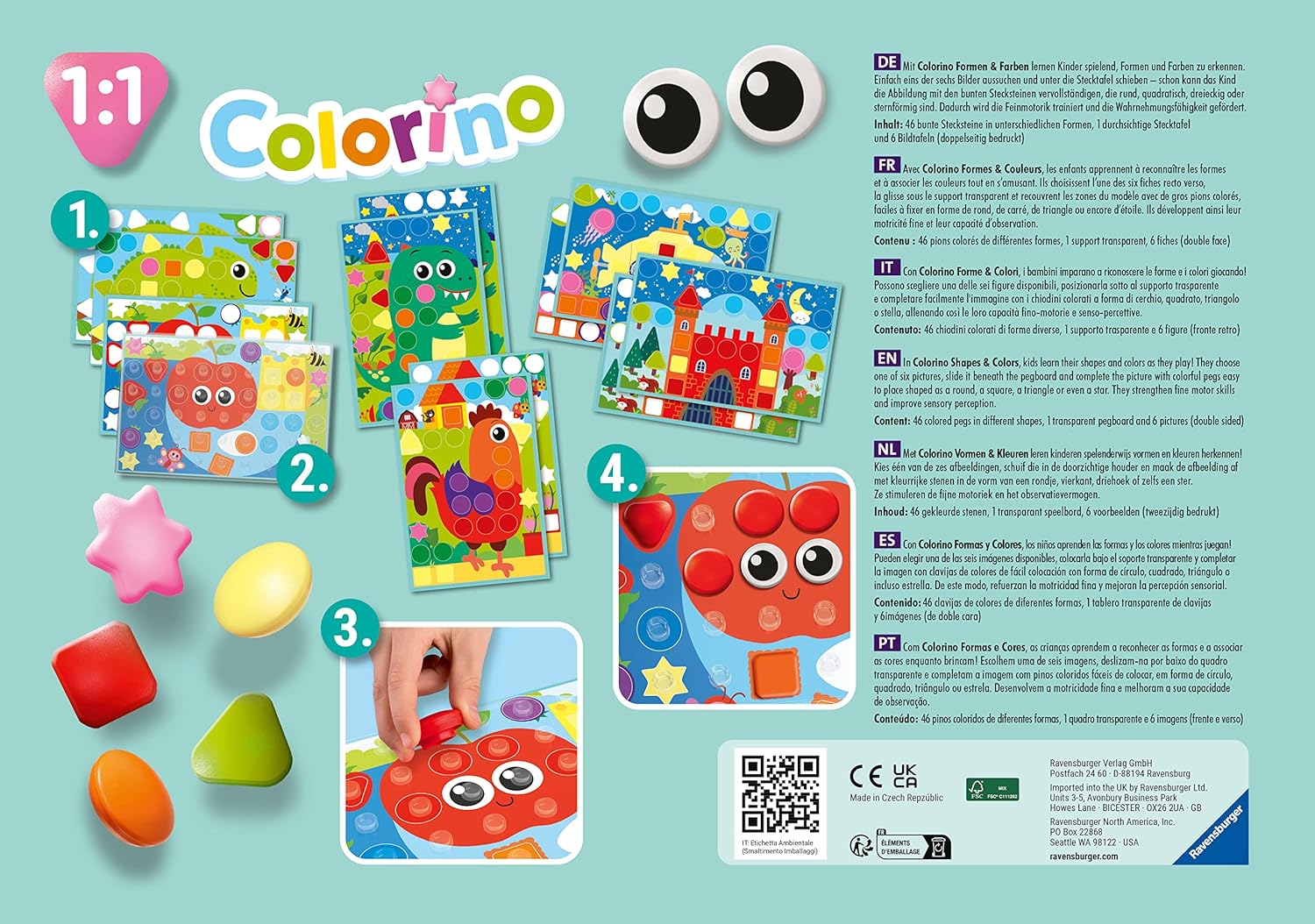 Ravensburger - Colorino Shapes and Colors, Educational Game for Children