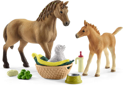 Schleich 42432 Horse Club Sarah’s Baby Animal Care, Brown