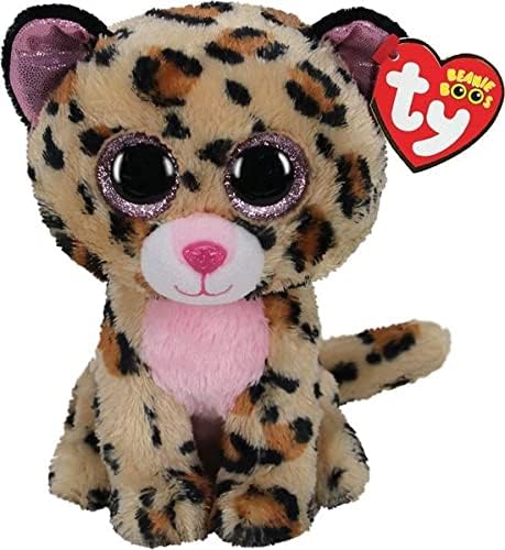 TY 2007518 Livvie Leopard Beanie Boo Stuffed Animal, Multicoloured