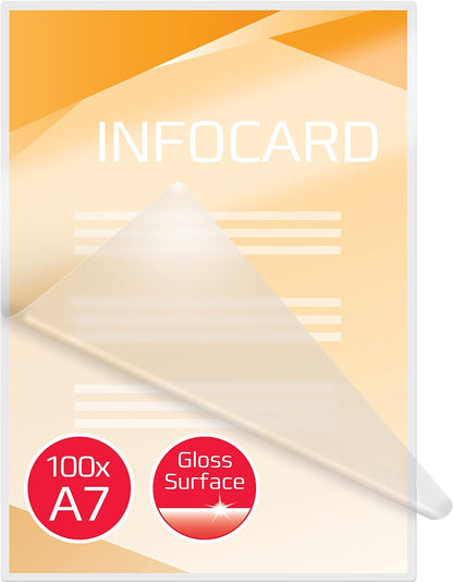 GBC IB581076 A7 2 x 125 Micron Gloss Laminating Pouches, Pack of 100