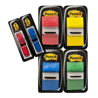 Post-it Index Medium Flags,Value Pack, Pack of 4 Pads + 2 Arrow Pads Free, 248 Flags per Pad,25.4 mm x 43.2 mm, Yellow, Red, Green, Blue Colors - To Mark, Highlight or Color Code Important Information