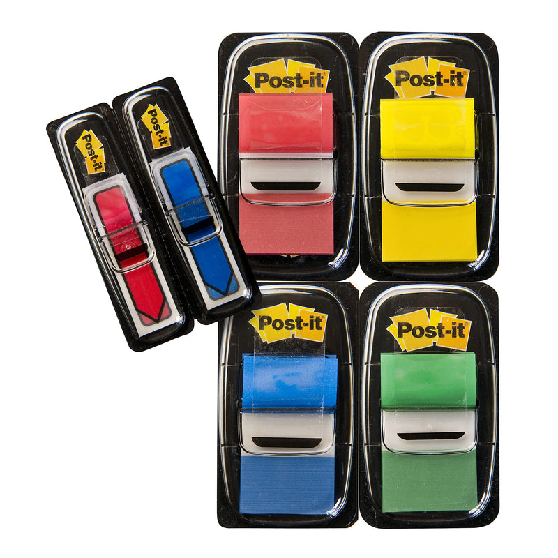 Post-it Index Medium Flags,Value Pack, Pack of 4 Pads + 2 Arrow Pads Free, 248 Flags per Pad,25.4 mm x 43.2 mm, Yellow, Red, Green, Blue Colors - To Mark, Highlight or Color Code Important Information
