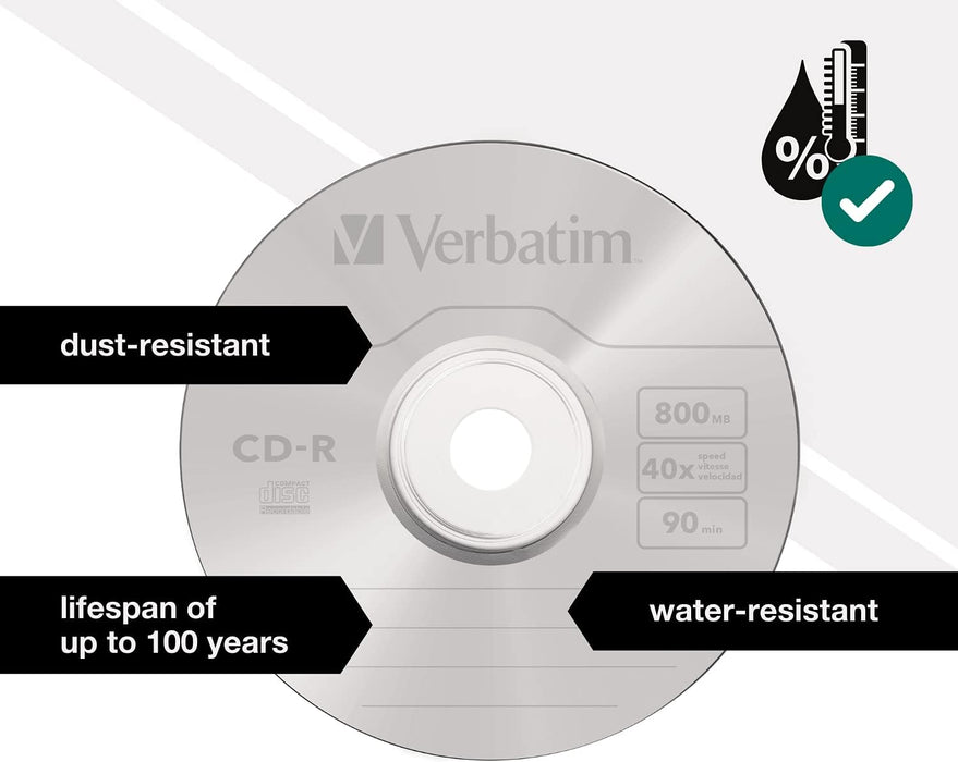 Verbatim 43428 800MB DataLife CD-R - Jewel Cased 10 Pack jewel case 1