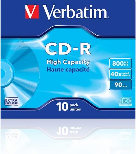 Verbatim 43428 800MB DataLife CD-R - Jewel Cased 10 Pack jewel case 1