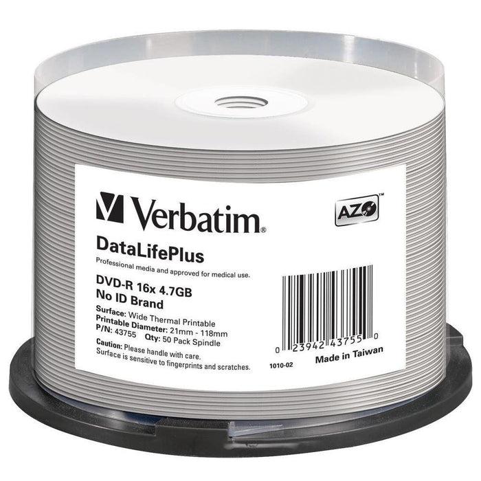 Verbatim DVD-R/4.7GB16X White Wide Thermal Print