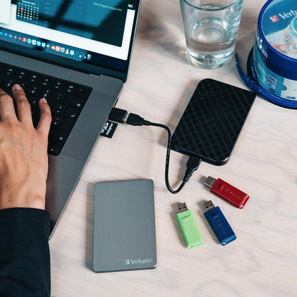 Verbatim Slider USB-flash-drive multipack 16GB - USB 2.0-3x USB memory stick - laptop notebook ultrabook TV car stereo - USB 2.0 stick - data-stick with sliding-mechanism - red blue green