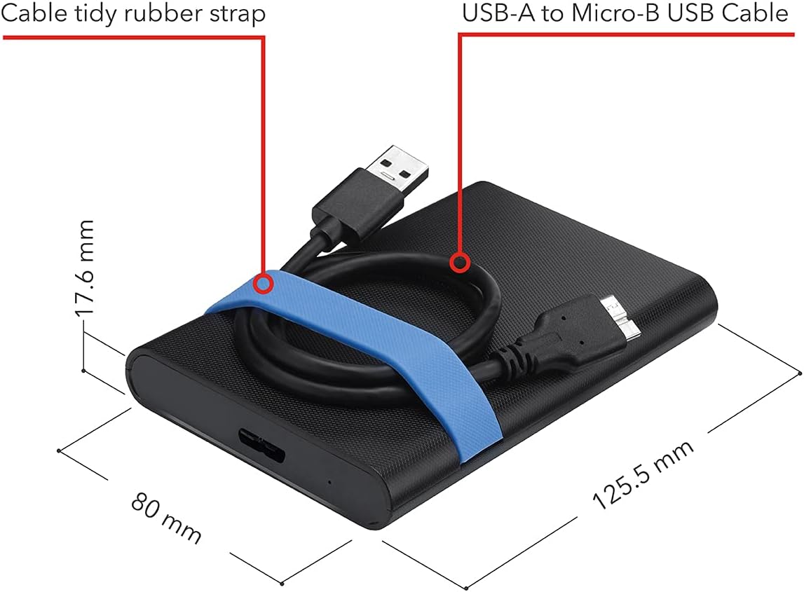 Verbatim Store'n'Go Enclosure Kit 2.5" USB 3.2 Gen1, 53106, Black