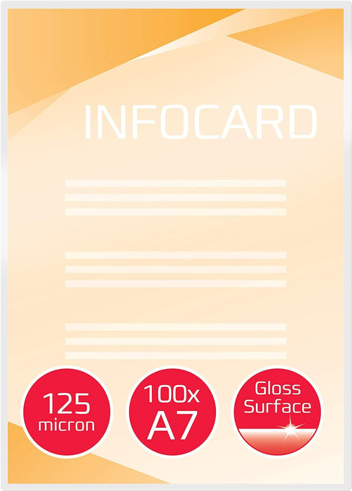 GBC A6 2x125 Micron Gloss Laminating Pouches, Pack of 100, 3740442