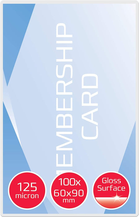 GBC 83x119mm 2x125 Micron Gloss Card Laminating Pouches, Pack of 100, 3743155