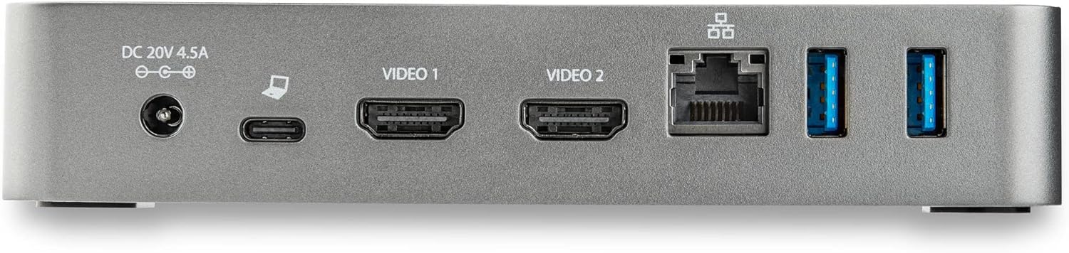 StarTech.com Docking Station USB-C - Replicador de Puertos USB Tipo C de 2 Puertos HDMI para Dos Monitores - Entrega de Alimentación PD de 65W - Hub USB - Ethernet - para Mac y Windows (DK30CHHPDEU