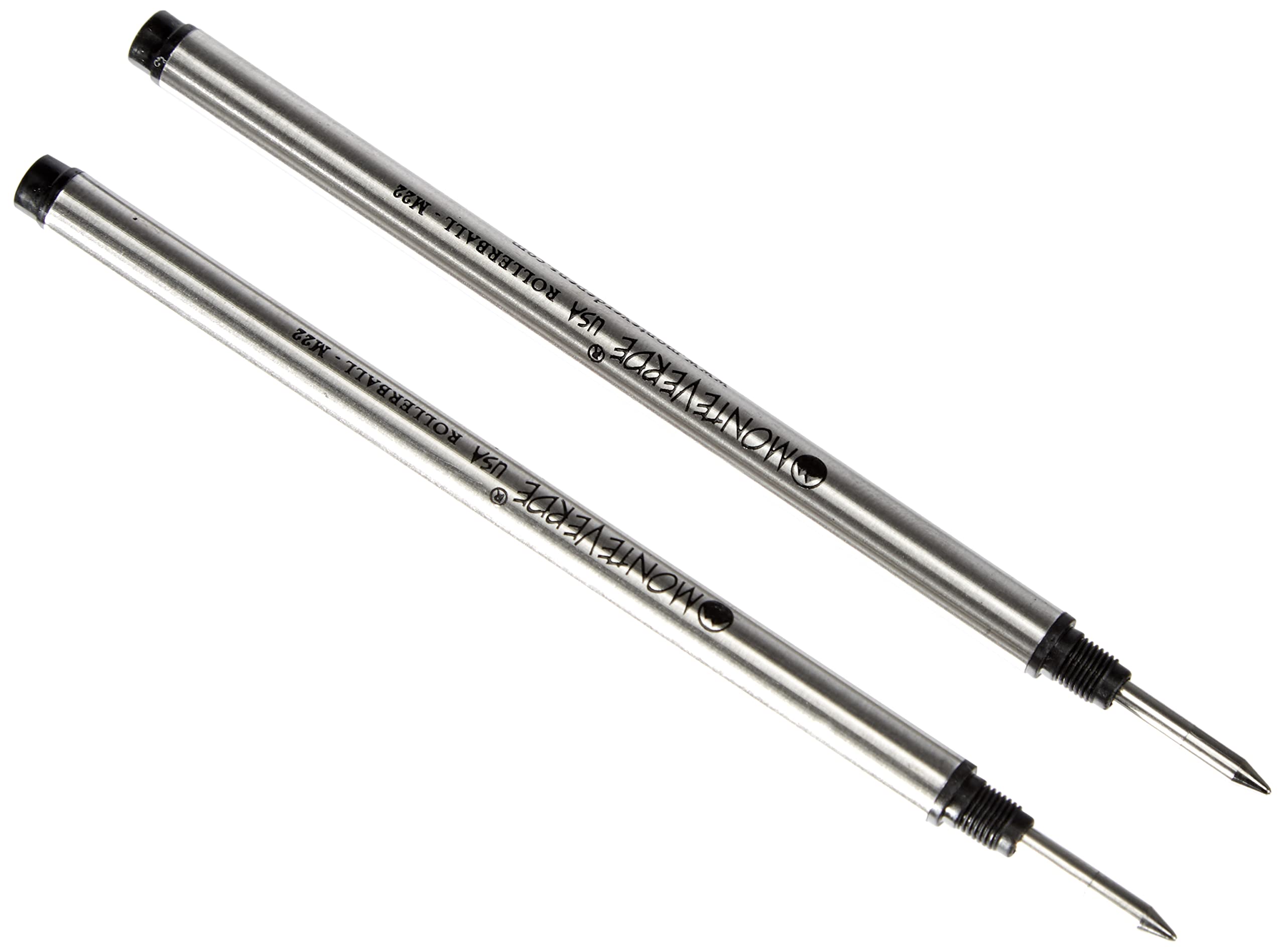 Monteverde USA Rollerball Refill to Fit Montblanc Rollerball Pens - Fine Point, Black (2 Pack) (M222BK