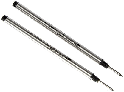 Monteverde USA Rollerball Refill to Fit Montblanc Rollerball Pens - Fine Point, Black (2 Pack) (M222BK
