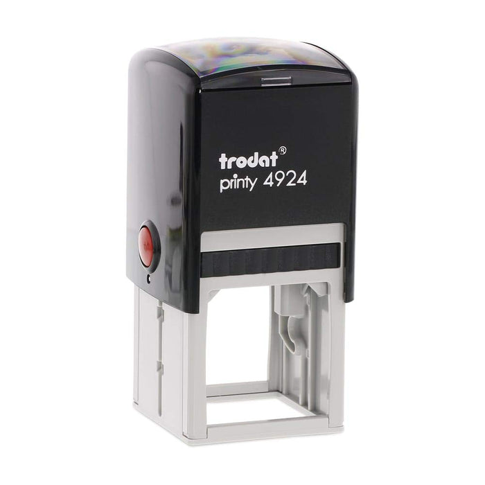 Trodat Printy 4924 -Self Inking Stamp - Customizable Stamp - 8 lines - Textplate Dimensions 40 x 40 mm (Noir - Black