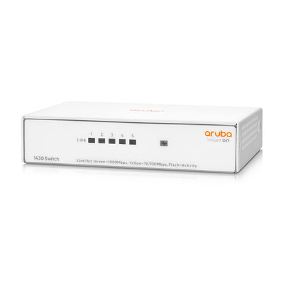 Aruba Instant On 1430 5-Port Gb Unmanaged Layer-2-Ethernet-Switch | 5x 1G | Lüfterlos | EU-Kabel (R8R44A#ABB