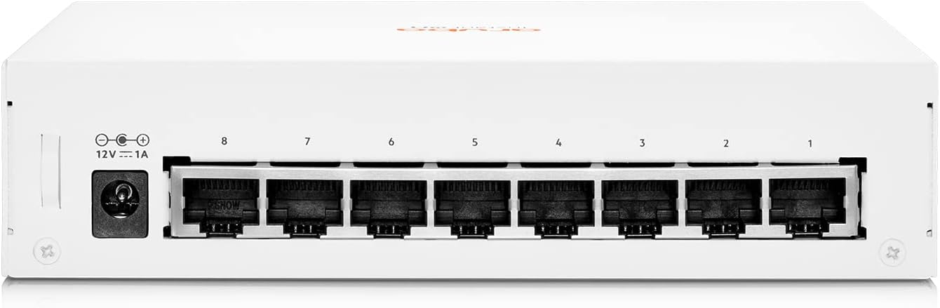 HPE Networking Instant On-Switch-Serie 1430 – Nicht verwalteter Layer-2-Ethernet-Switch mit 8-Port Gb | 8X 1G | Lüfterlos | EU-Kabel (R8R45A#ABB