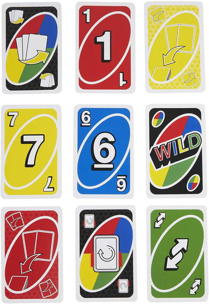 UNO Triple Play Card Game with Card-Holder Unit with Lights & Sounds & 112 Cards, Kid, Teen & Adult Game Night Gift Ages 7 Years & Older, HCC21