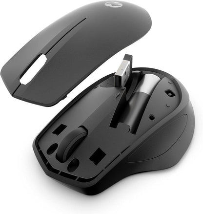 HP 280 Silent PC Wireless Mouse, HP Blue Optical Technology, 1600 DPI to track precisely on any surface90% noise reduction, Comfortable & Ergonomic Design, USB A Dongle Included, Black