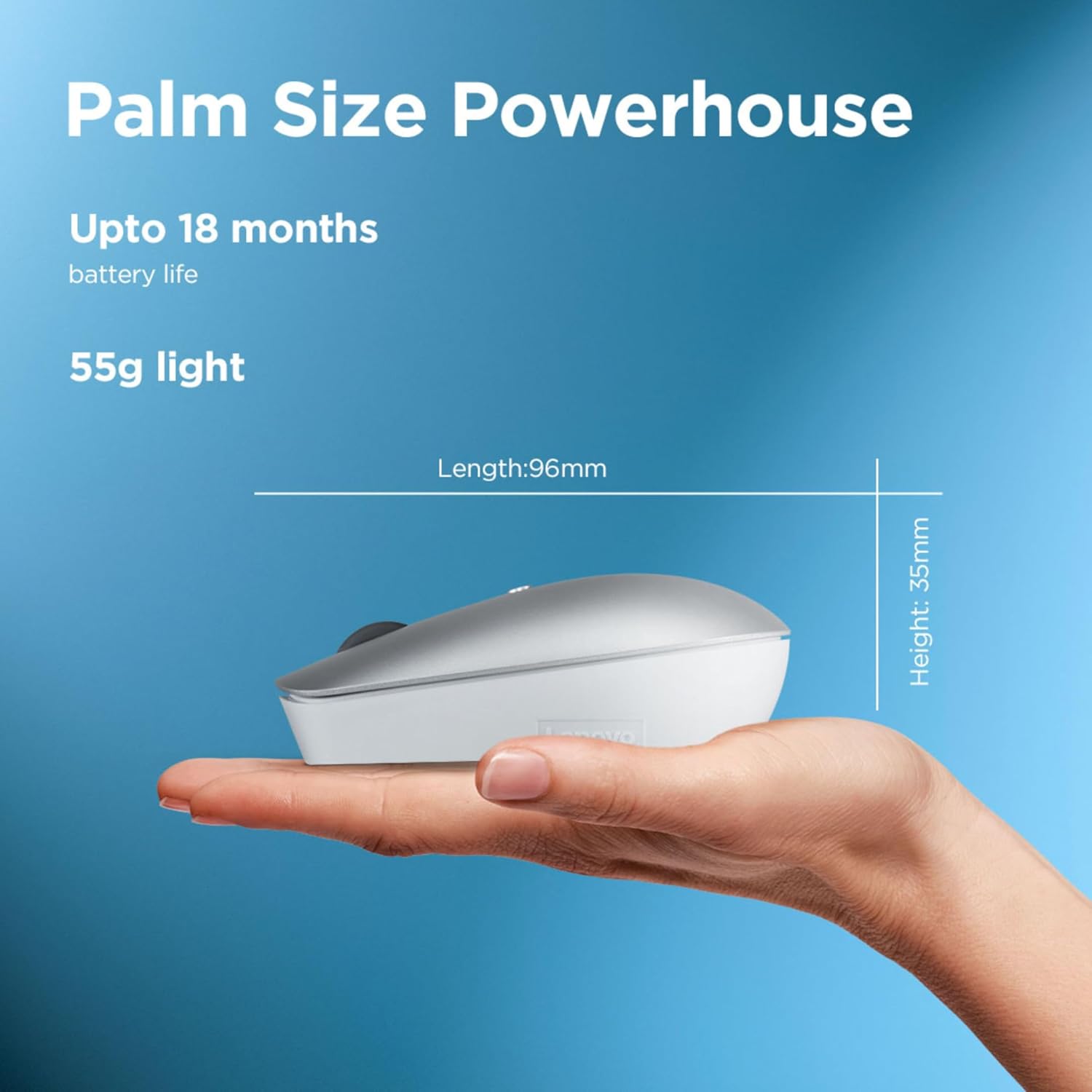 Lenovo 540 USB-C Compact Wireless Mouse (Cloud Grey