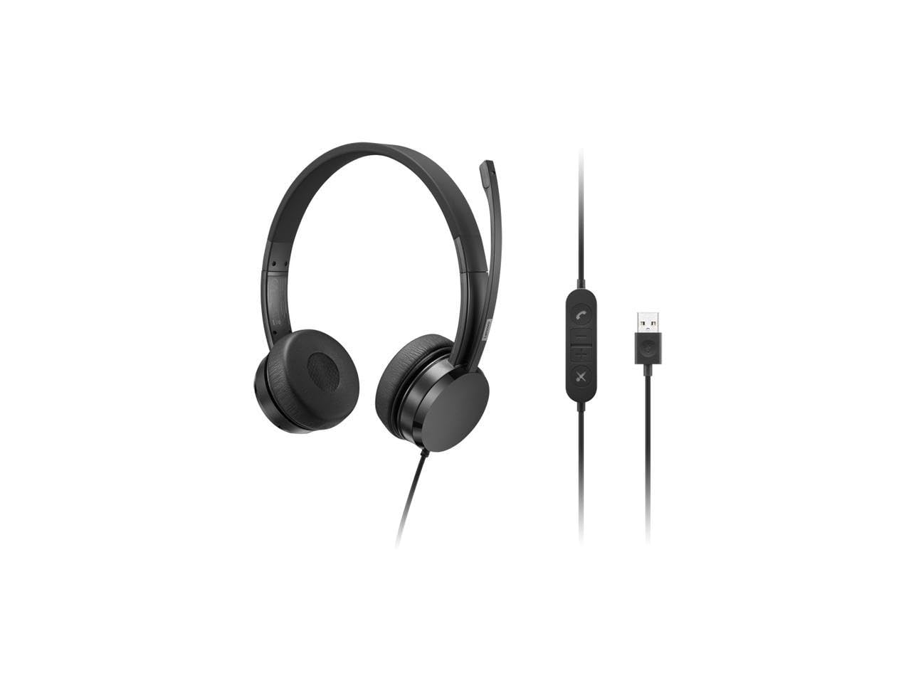 Lenovo 4XD1K18260 Headphones and Headphones with Wired Headband Music/Daily Use USB Type-A Black