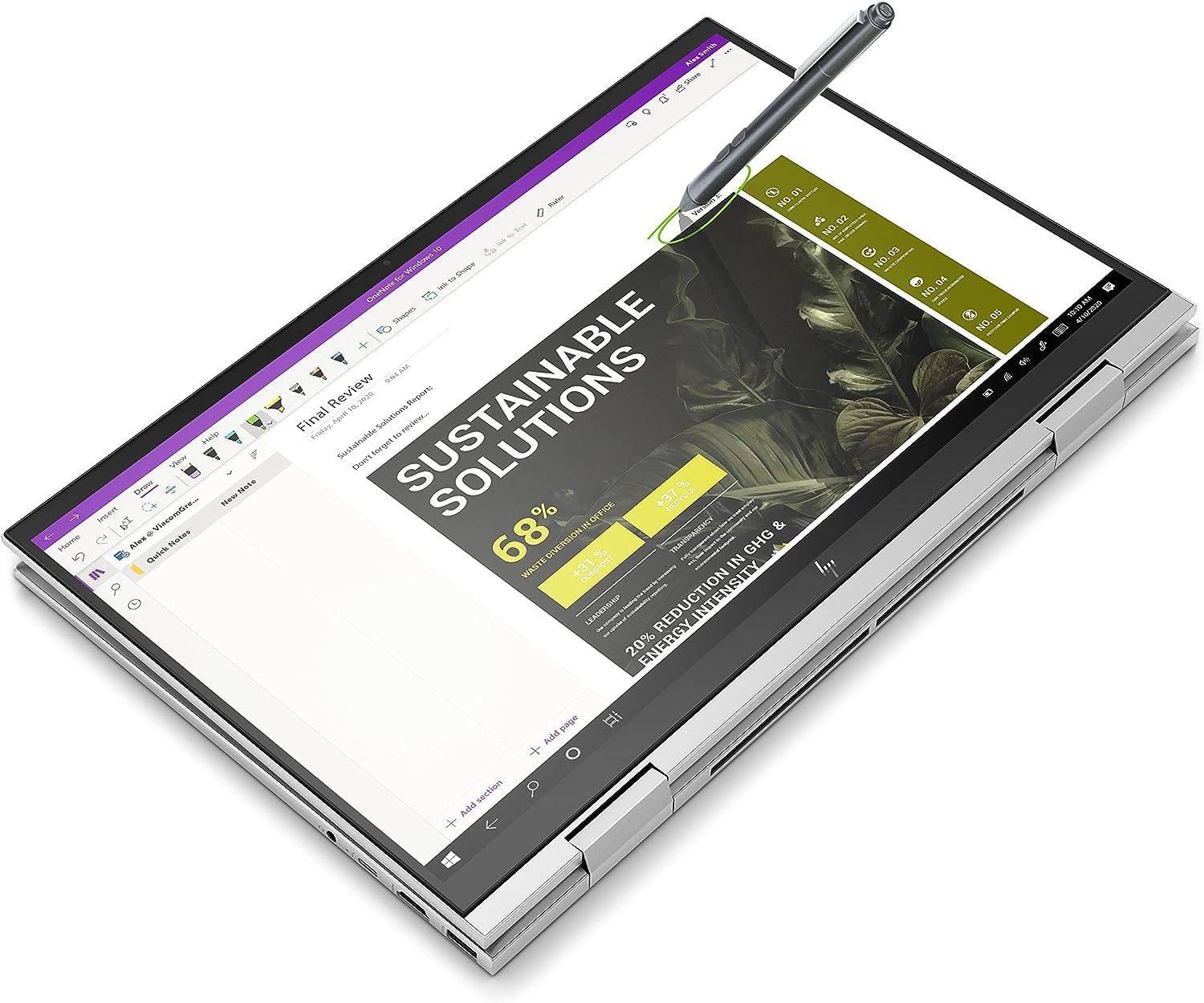 HP MPP 1.51 Stylus Pen for PC and Tablet, Custom Buttons, 1 interchangeable tip, Silver