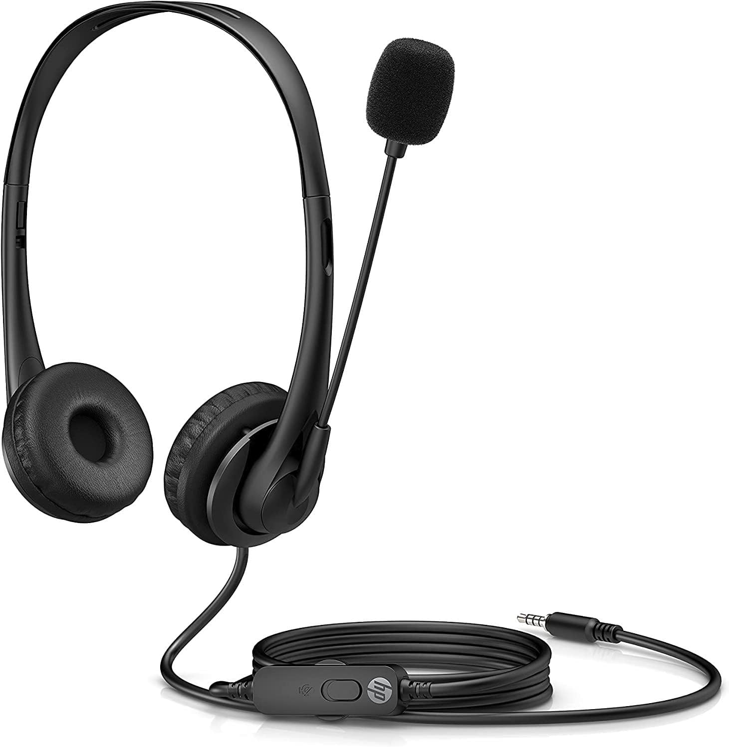 Headphones With Microphone Hp Wired Black