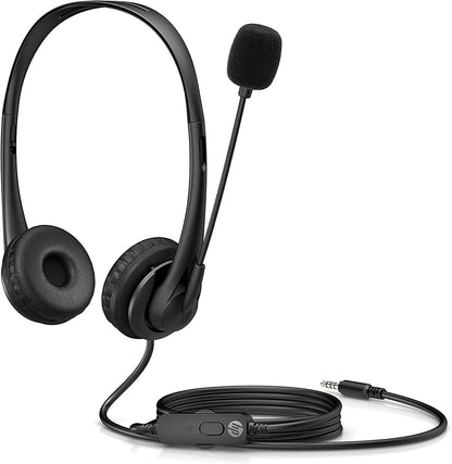 Headphones With Microphone Hp Wired Black