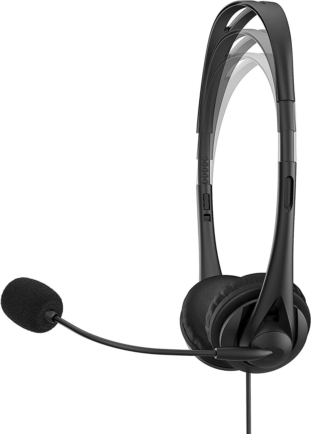 Headphones With Microphone Hp Wired Black