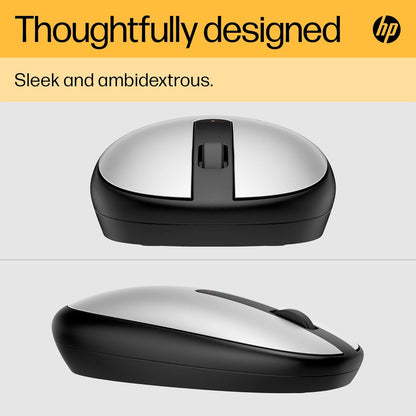 HP 240 Bluetooth Mouse, Silver, Bluetooth 5.1, Wireless, Precise Sensor, 1600 DPI Optical Mouse Sensor, Lightweight & Easy to Connect, AES technology