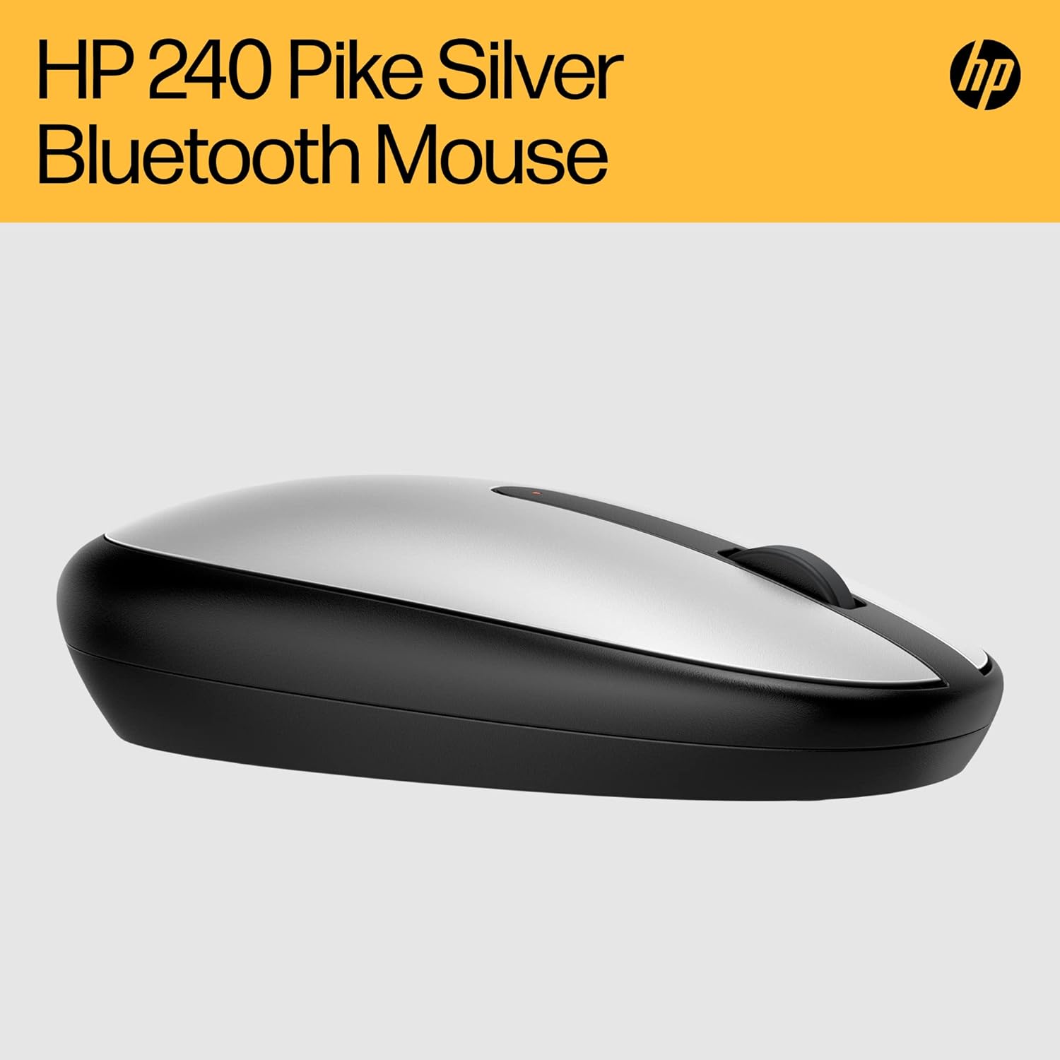 HP 240 Bluetooth Mouse, Silver, Bluetooth 5.1, Wireless, Precise Sensor, 1600 DPI Optical Mouse Sensor, Lightweight & Easy to Connect, AES technology