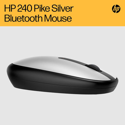 HP 240 Bluetooth Mouse, Silver, Bluetooth 5.1, Wireless, Precise Sensor, 1600 DPI Optical Mouse Sensor, Lightweight & Easy to Connect, AES technology