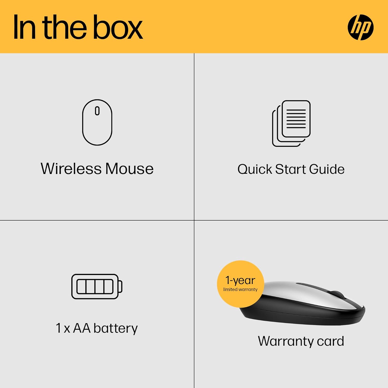 HP 240 Bluetooth Mouse, Silver, Bluetooth 5.1, Wireless, Precise Sensor, 1600 DPI Optical Mouse Sensor, Lightweight & Easy to Connect, AES technology