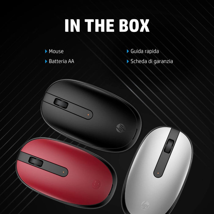 HP 240 Mouse Empire Wireless, Sensore Ottico da 1600 DPI, Bluetooth 5.1, 3 Pulsanti, Rotella di Scorrimento, Impugnatura Pratica e Funzionale, Elegante Design Ambidestro, Windows 11