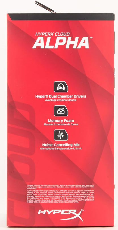 HyperX Cloud Alpha – Gaming Headset with In-line volume control Black-Red Single