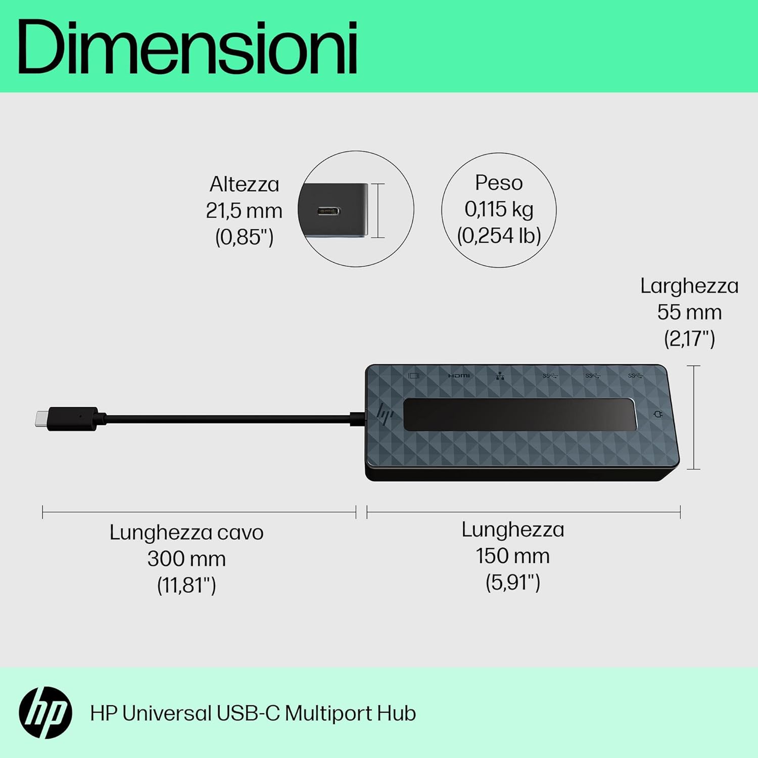 HP Interface Hub USB 3.2 Gen 1 (3.1 Gen 1) Type-C Black
