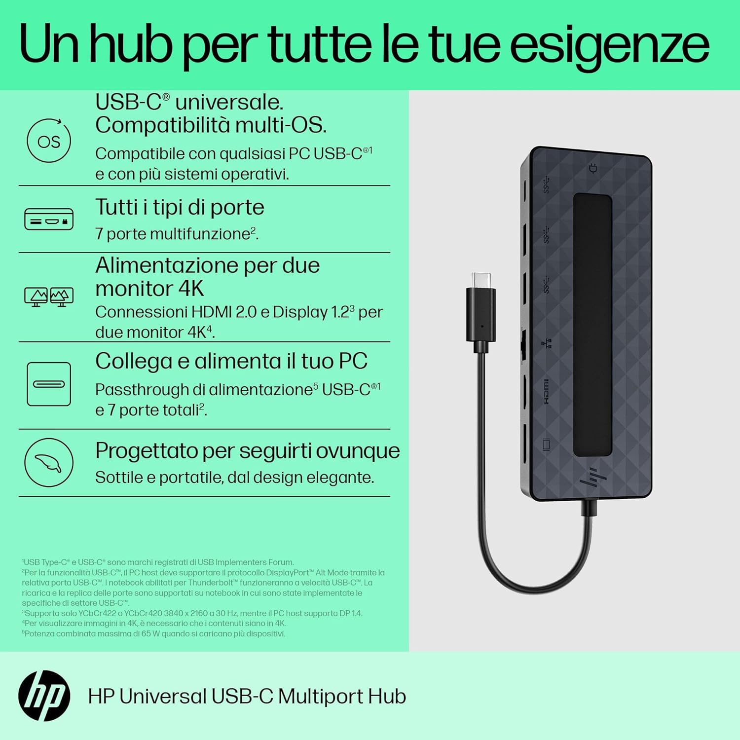 HP Interface Hub USB 3.2 Gen 1 (3.1 Gen 1) Type-C Black