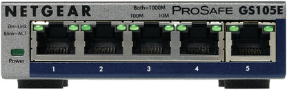 NETGEAR Switch Gigabit gestionable de 5 puertos GS105E Prosafe+