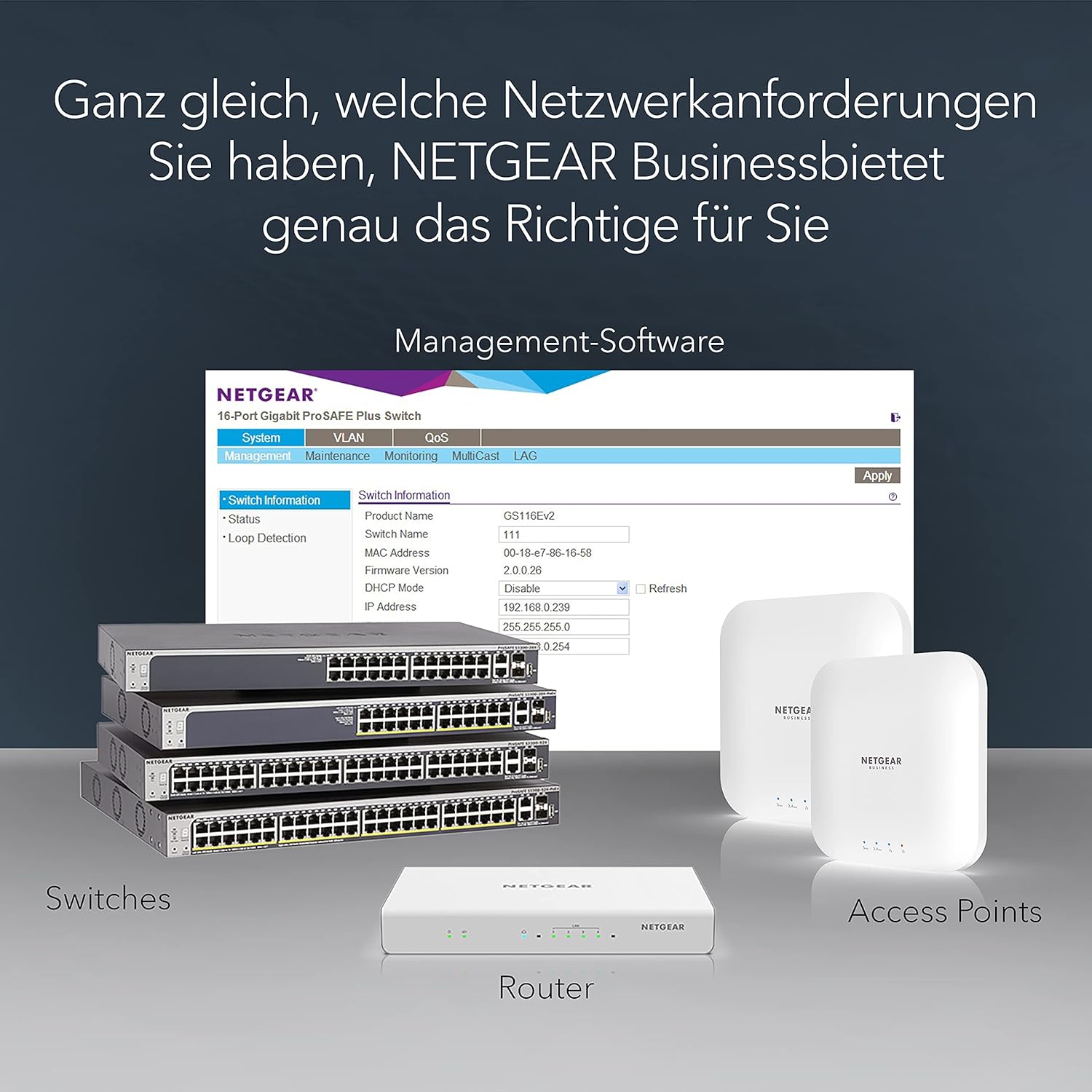 NETGEAR Switch Gigabit gestionable de 5 puertos GS105E Prosafe+