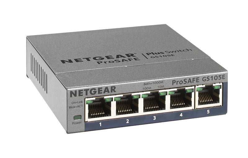 NETGEAR Switch Gigabit gestionable de 5 puertos GS105E Prosafe+