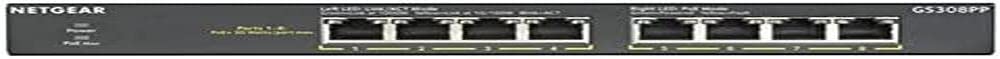 NETGEAR Switch de red PoE no gestionado de 8 puertos GS308PP - Switch Gigabit Ethernet con 8x PoE+ consumo 83W, montaje en sobremesa o pared