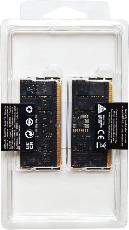 Kingston Fury Impact PnP 32GB (2x16GB) 5600MT/S DDR5 CL40 SODIMM Notebook Gaming Memory Kit of 2 - KF556S40IBK2-32