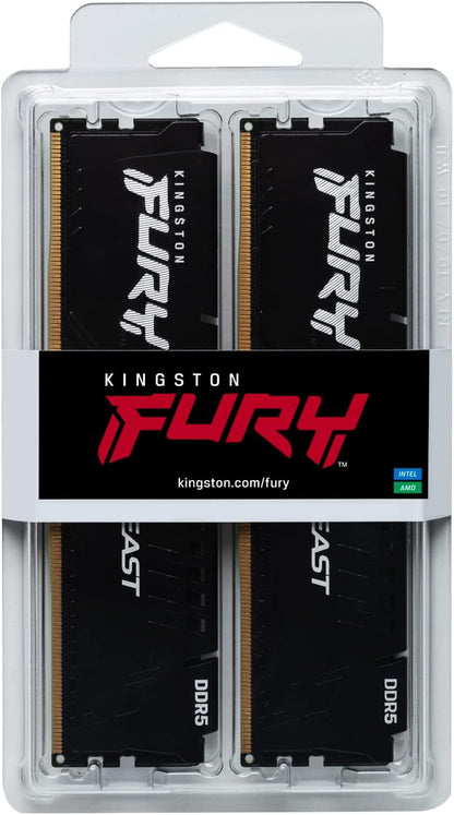 Kingston FURY Beast Black EXPO DDR5 16 GB (2x8 GB) 5600MT/s DDR5 CL36 DIMM Desktop Gaming Memory Kit of 2 - KF556C36BBEK2-16